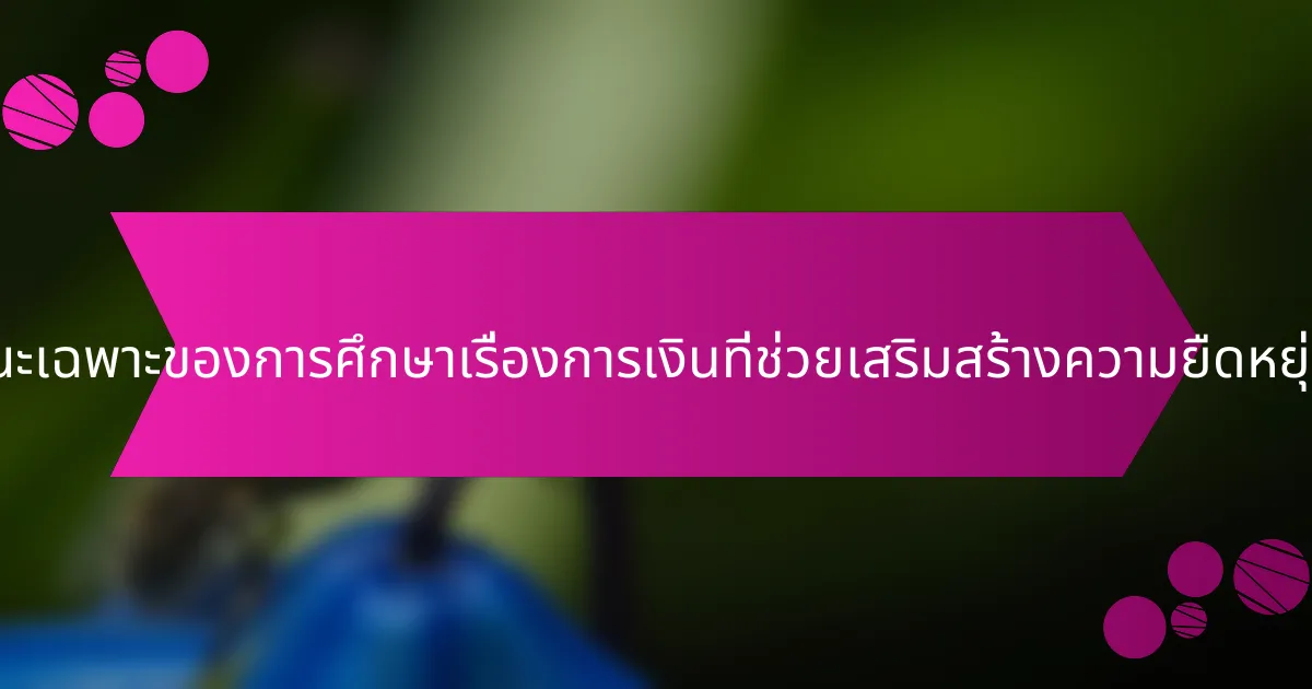 คุณลักษณะเฉพาะของการศึกษาเรื่องการเงินที่ช่วยเสริมสร้างความยืดหยุ่นคืออะไร?