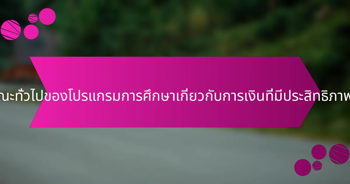 คุณลักษณะทั่วไปของโปรแกรมการศึกษาเกี่ยวกับการเงินที่มีประสิทธิภาพคืออะไร?