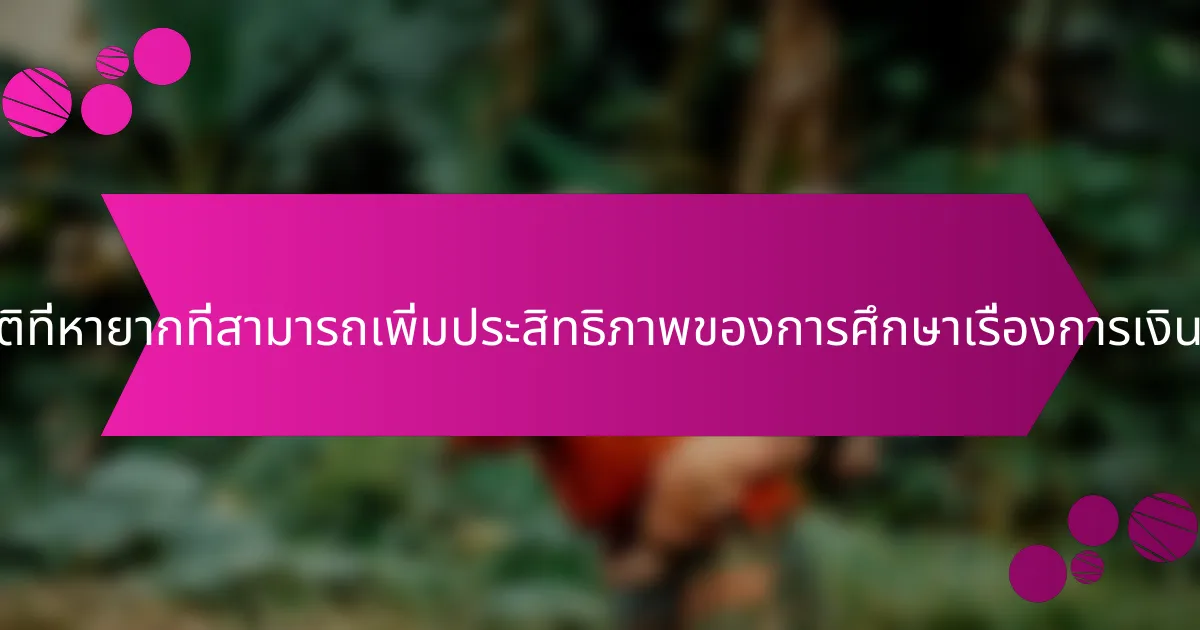 คุณสมบัติที่หายากที่สามารถเพิ่มประสิทธิภาพของการศึกษาเรื่องการเงินคืออะไร?