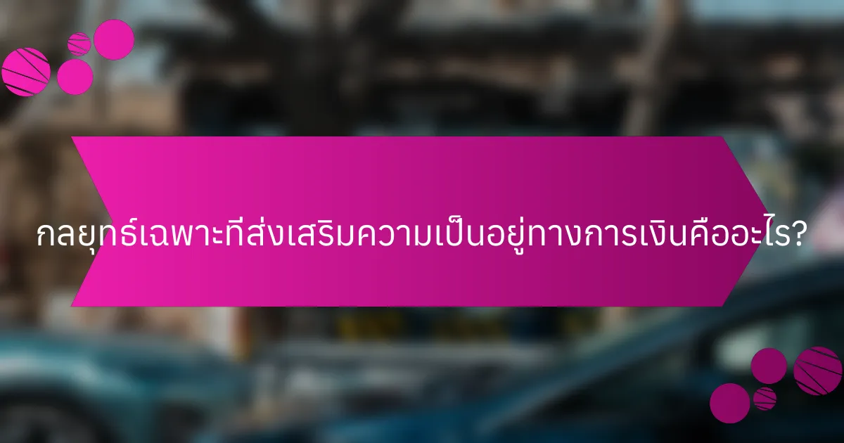 กลยุทธ์เฉพาะที่ส่งเสริมความเป็นอยู่ทางการเงินคืออะไร?