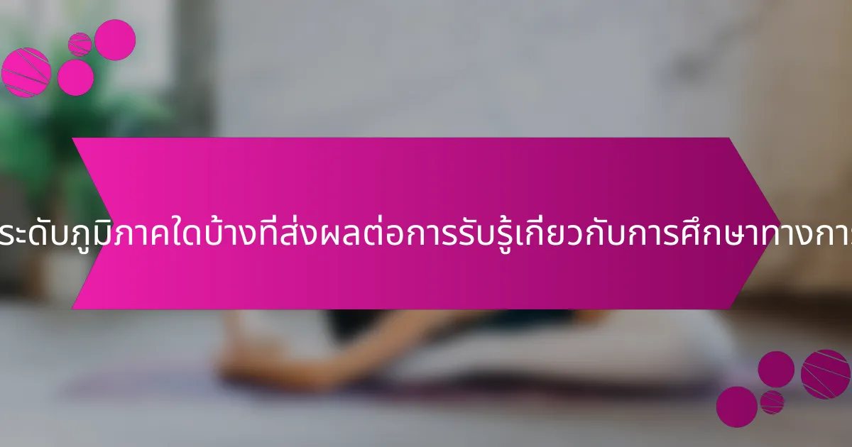 ปัจจัยระดับภูมิภาคใดบ้างที่ส่งผลต่อการรับรู้เกี่ยวกับการศึกษาทางการเงิน?